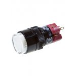 D16LAR1-1abKW, кнопка с фиксацией и LED подсветкой белая 250В 5А