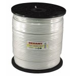 Кабель RG-6U (75 Ом), CCS/Al/Al (1,02/Al/48*0,12 мм) 64%, (бухта 305 м), белый REXANT