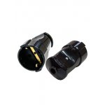 10053, штепсельное гнездо с заземлением черное