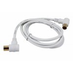 Шнур ТВ гнездо - ТВ штекер, угловой, длина 3 метра, белый  REXANT