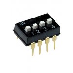 DS-04P, DIP переключатель 4 контакта шаг 2.54мм (ADE0404 )