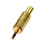 1-004G, штекер аудио 2.5мм  моно металл  на кабель "позолоченный"