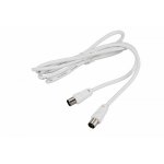 Шнур ТВ штекер - ТВ штекер, длина  1,5 метра, белый  REXANT