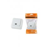 SQ1801-0009, Выключатель 1-кл. открытой установки с подсветкой IP20 10А, белый "Ладога"