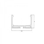 Профиль накладной алюминиевый 5032-2 REXANT, 2 метра