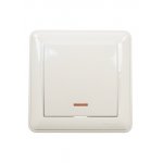 BC116-151-18, Выключатель "WESSEN-59" кнопочный с индик. СП (белый) с самовозвратом