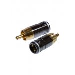 1-256G WHITE, штекер RCA металл на кабель, белый 