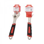 Разводной ключ REXANT 250 мм никелированный, двухкомпонентная рукоятка