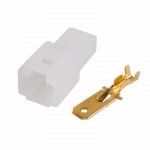 КЛЕММА ПЛОСКАЯ штекер - 6.3мм 1-1.5мм² (РП-п 1.5-(6.3) / DJ7011-6.3-11) + колодка  REXANT