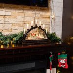 Декоративный светильник «Подсвечник» с эффектом снегопада и подсветкой