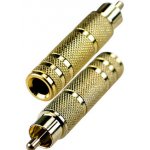 2-256G, переходник RCA штекер - 6.35мм гнездо стерео металл "позолоченный"